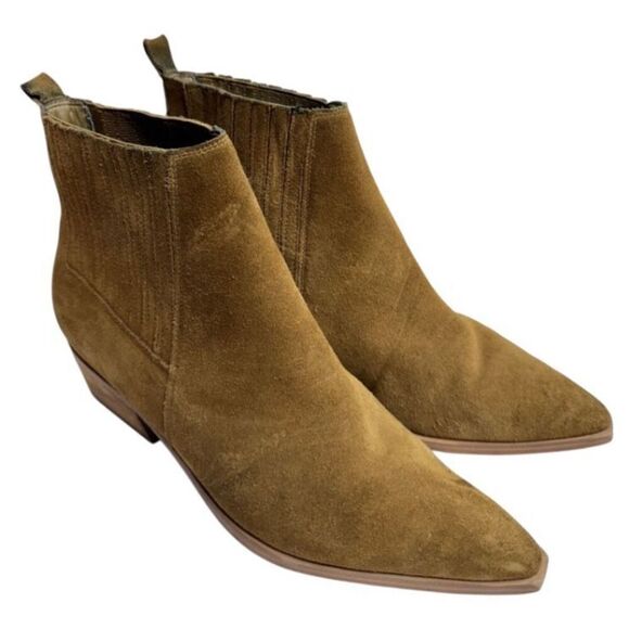 Marc Fisher Ankle‎ Boots Womens Size 8.5 Block Heel Yarita Leather Booties - Picture 1 of 9